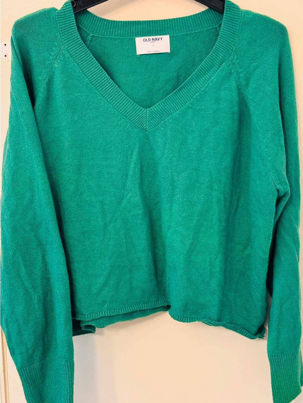 Old Navy Women's Green V-Neck Sweater